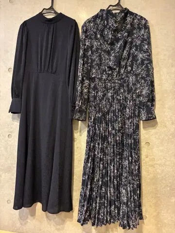 [used] 내추럴뷰티베이직 네이비 컬러 원피스 S 사이즈 2장 세트