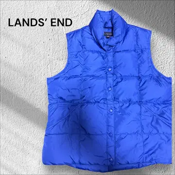 LANDS' END 다운 베스트 M 블루 다운 경량 아웃도어 캠핑