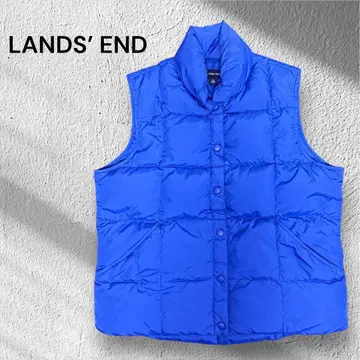 LANDS' END 다운 베스트 M 블루 다운 경량 아웃도어 캠핑