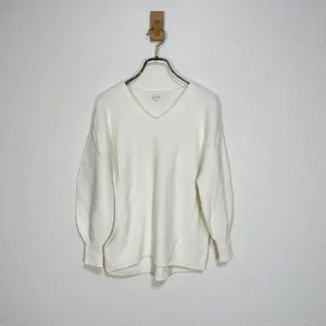 [ PLST ] 플라스테 니트 스웨터 S 사이즈 면 100% 화이트