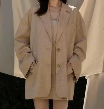 mideal spring tweed 오버 재킷