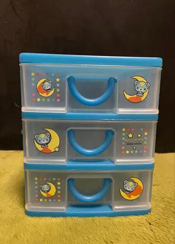 산리오 호시노와구마 서랍 삼단 레트로 보관 케이스 Sanrio