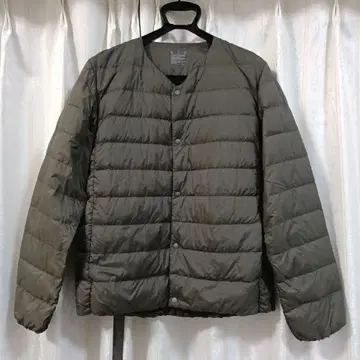 무인양품 남성용 경량 다운 노카라 자켓 L 다크 모카 브라운