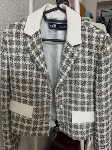 ZARA 체크 무늬 자켓
