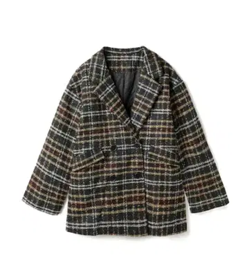 체크 무늬 트위드 체스터 코트 GRL 그레일