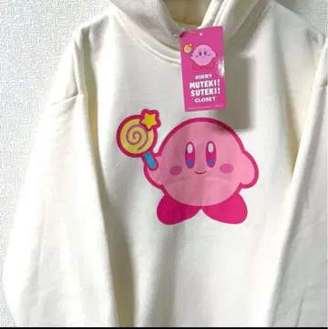 별의 커비 후드티 맨투맨 화이트 L 사이즈 속기모 새상품