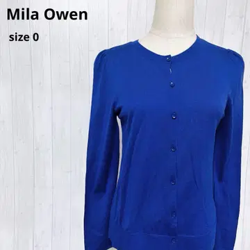 Mila Owen 로얄 블루 퍼프 슬리브 가디건 봄 오피스 a215