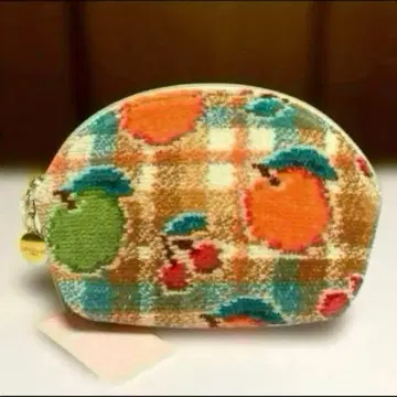 완판템 레트로 후르츠 체크 페이 팔로워 한정판 쉘형 파우치 S