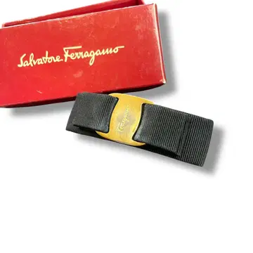 [ 박스 포함 ] Ferragamo 페라가모 바라 머리핀 블랙