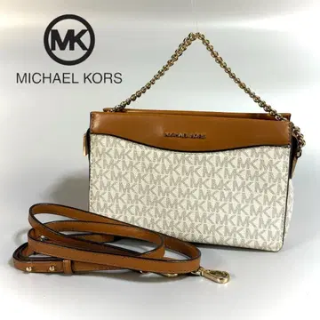 [ 새상품급 ] 마이클코어스 가죽 핸드백 MK 시그니처 화이트