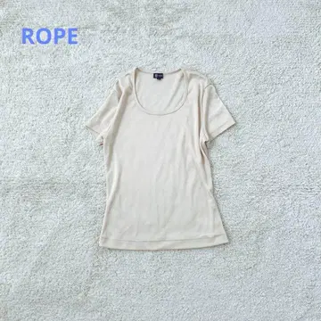 로페 T셔츠 반팔 티셔츠 일본제 상의 캐주얼 U넥 심플