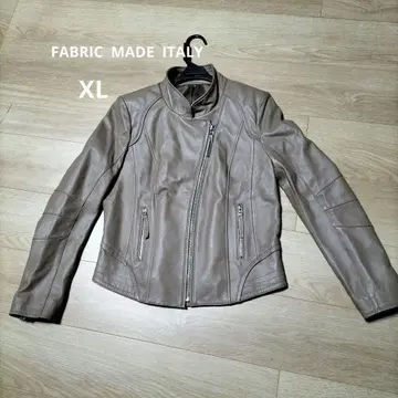 베이지 램 가죽 라이더 자켓 XL