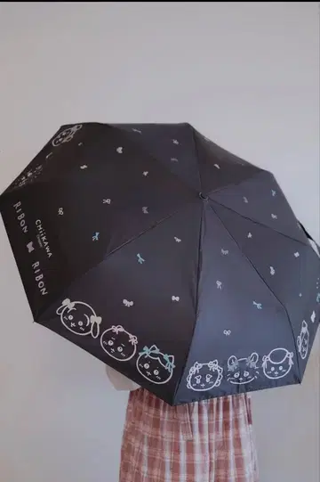 치이카와 대만 한정판 리본 접이식 우산 우천 겸용