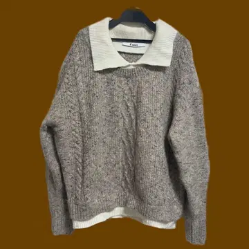 fano studios 레이어드 디자인 니트 라이트 브라운