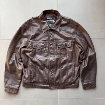 00s 90s 에디바우어 가죽 자켓 XL 새상품급