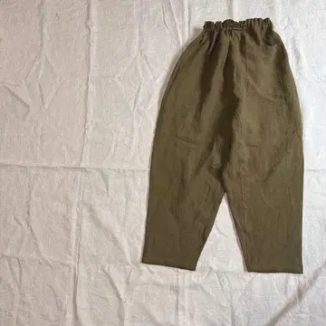 린넨의 조금 짧은 몸빼 올리브 드라브