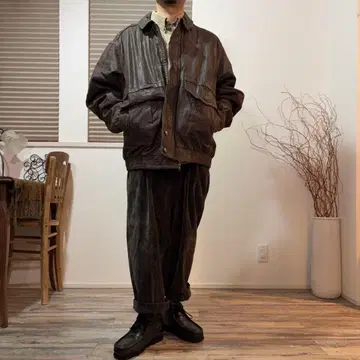 가죽 자켓 XL 천연 가죽 블루종 런던 포그 빈티지 구제 의류