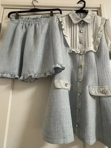 Ank Rouge 트위드 셋업 블루