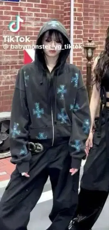 unknownlondon 후드티 십자가 블루 파랑