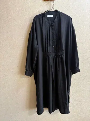 밴드 카라 셔츠 원피스