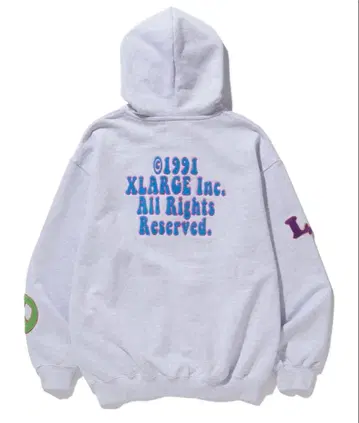 XLARGE 1991 그레이 후드티