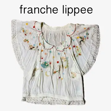 franche lippee 자수 플레어 슬리브 상의