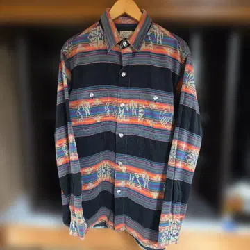 INDIAN MOTORCYCLE 네이티브 무늬 에스닉 네이비 콘초