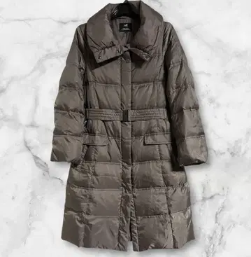 23구 벨트 포함 롱 다운 90% 페더 10% 자켓 브라운