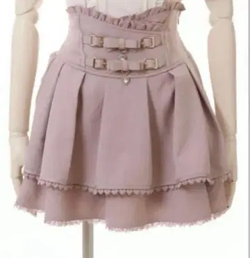 LIZLISA 리즈리사 2연 리본 벨트 치마바지 핑크