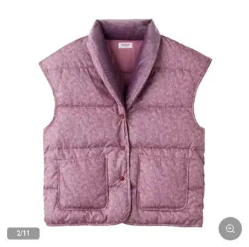 군제 깃털 베스트 L 사이즈 핑크