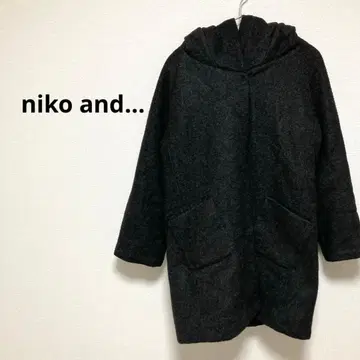 니코앤드 여성용 롱 코트 짙은 그레이 무지 심플한 멋쟁이