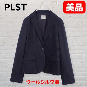 PLST 울 실크 혼방 테일러드 자켓 네이비 4 일본제