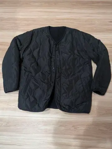 블랙 퀼팅 자켓 리버서블