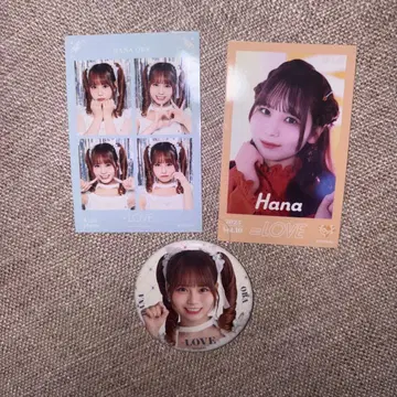 오바 하나 이콜러브 4컷 캔 배지 미니 사진