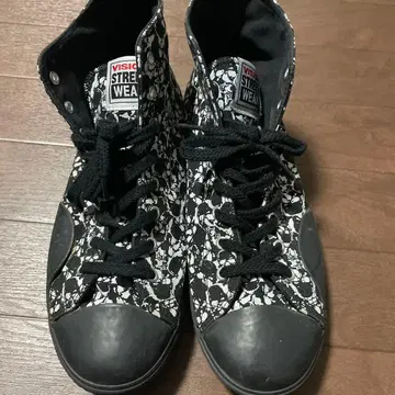 VISION 스컬 프린트 하이컷 스니커즈