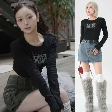 다리치 샤이니 DD 로고 컴팩트 롱 티셔츠