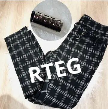 미사용급 아담스 저글러 RTEG 체크 무늬 스키니 화이트 블랙