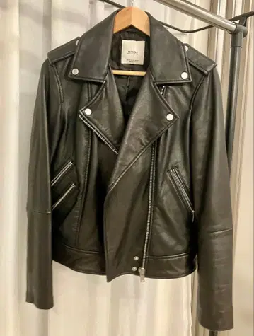 MANGO / 천연 가죽 M 사이즈 / 블랙 라이더 자켓