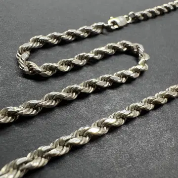 [ 와이드 50cm 15g ] 빈티지 로프 체인 silver925