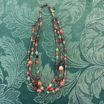 WAKO 비즈 삼연 목걸이 40cm