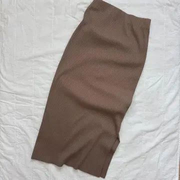 NOBLE 노블 토탄 골지 타이트 스커트 브라운C 38