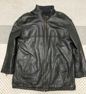 블랙 가죽 코트 (천연 가죽) 사이즈 38