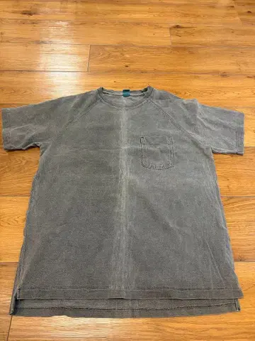 good on 그레이 블랙 래글런 슬리브 T셔츠