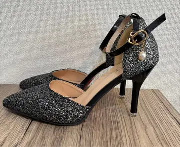 글리터 스틸레토 하이힐