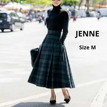 JENNE 블랙워치 체크 플레어 스커트 M 사이즈