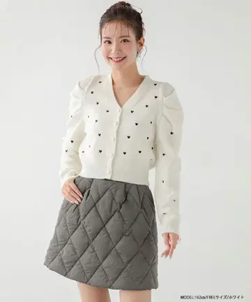 coara 콜라보! 하트 니트 가디건 화이트