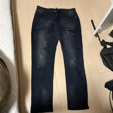 패션 7 데미지 가공 데님 팬츠