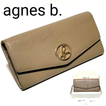 부속품 있음 에네스베 장지갑 그레이지 주름 가죽 플랩식 금장 로고