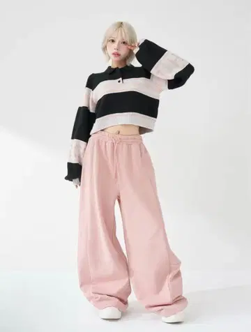 [ 미사용 새상품 ] 샤이니 배럴 스웨트 팬츠