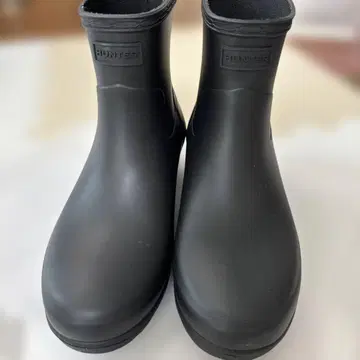 HUNTER 블랙 레인부츠 숏 기장